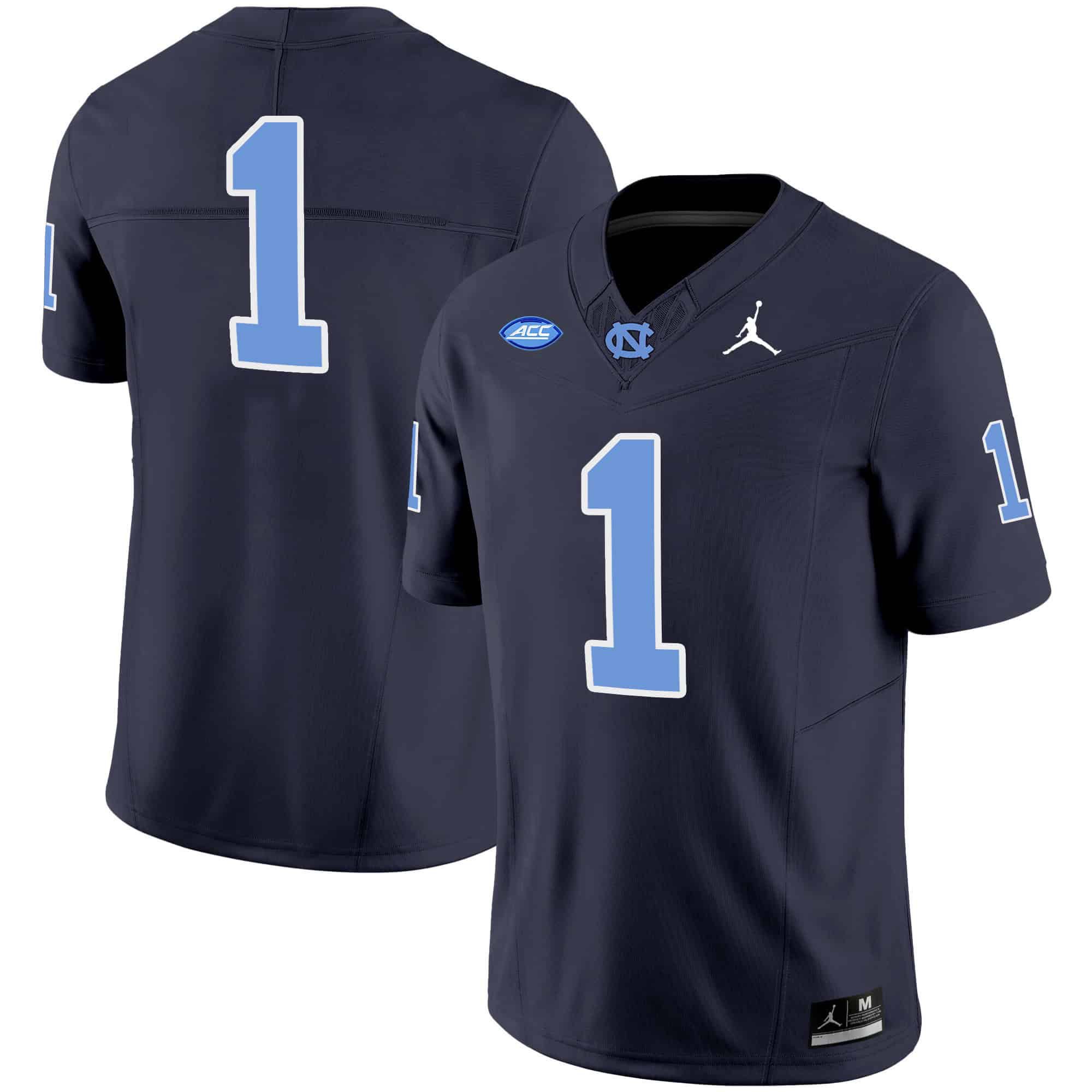 Men North Carolina Tar Heels #1 No Name Drak Blue 2024 Vapor Limited NCAA Jersey style 1->indianapolis colts->NFL Jersey